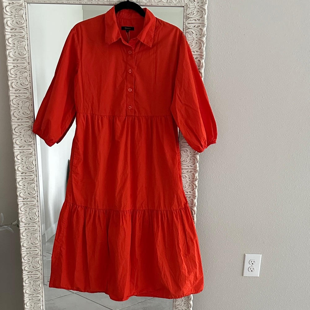 Quince 100% Organic Cotton Poplin Midi Tunic Dress